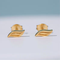 float Salty Wave Earring Studs Gold