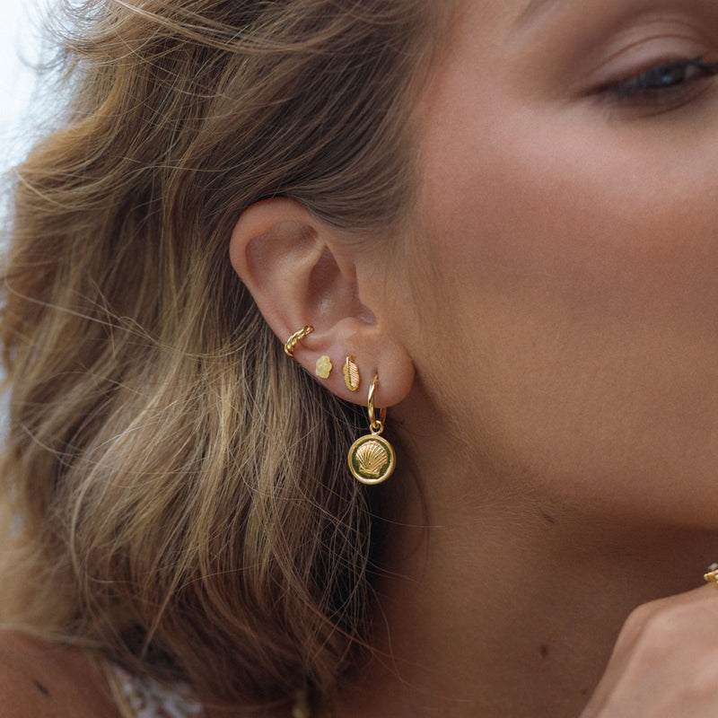 Damen Gold Cuff Ohrring – gedrehte Form