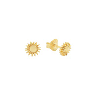 float sun earring studs gold