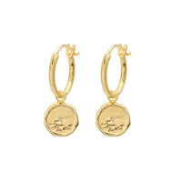 float Wellen Coin Ohrring Gold