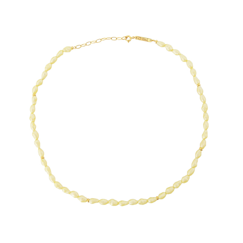 float Korallen Halskette Gold – Gelb