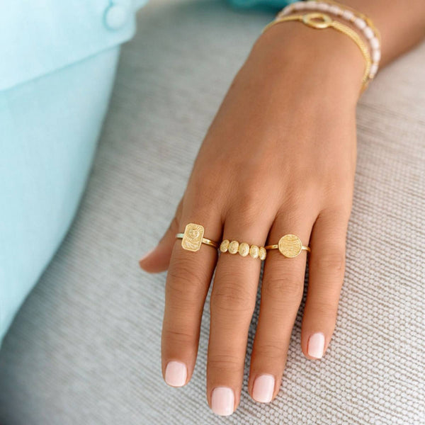 Damen Gold Ring mit Mandala Motiv