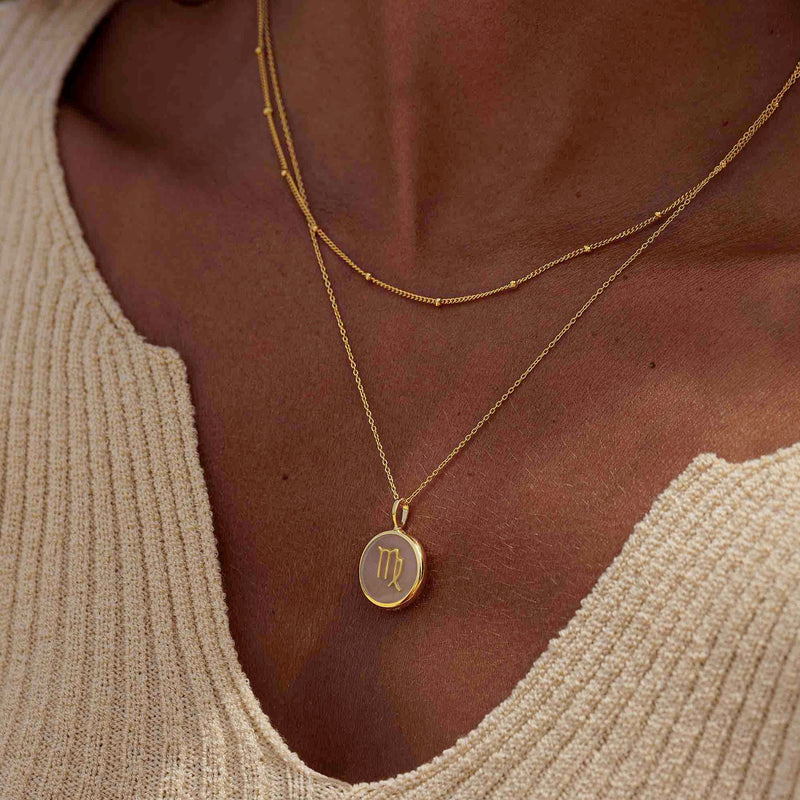 float Sternzeichen Halsketten Anhänger Gold – Jungfrau
