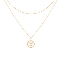 float Zodiac Necklace Gold Taurus