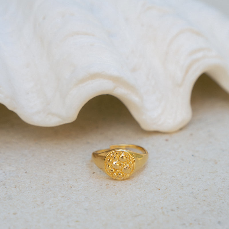 float Water Bubbles Ring Gold