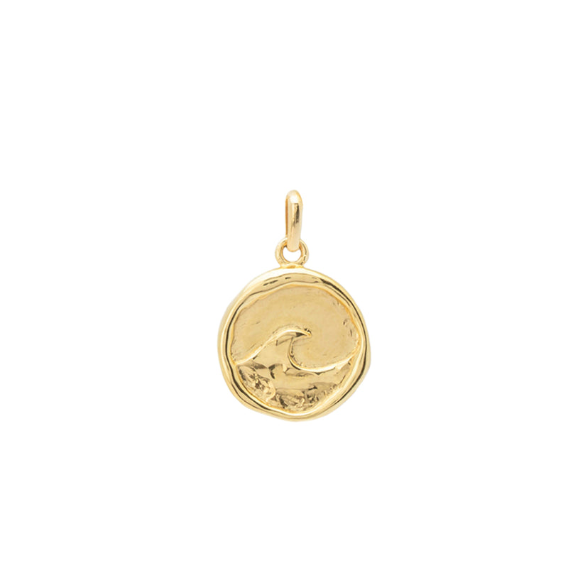 float waves coin necklace gold