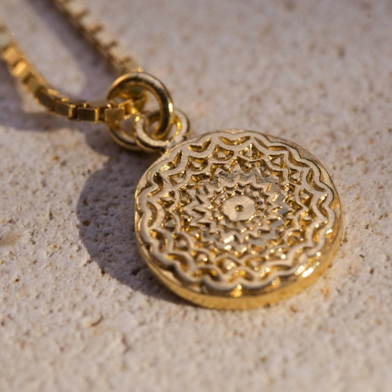 float mandala necklace gold