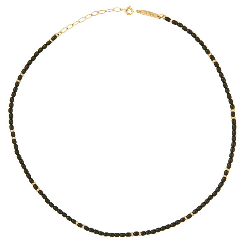 Damen Gold Perlen Halskette mit schwarzen Perlen