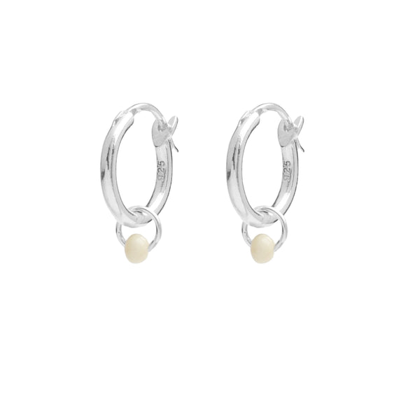Damen Silber Perlen Ohrring mit weißer Perle