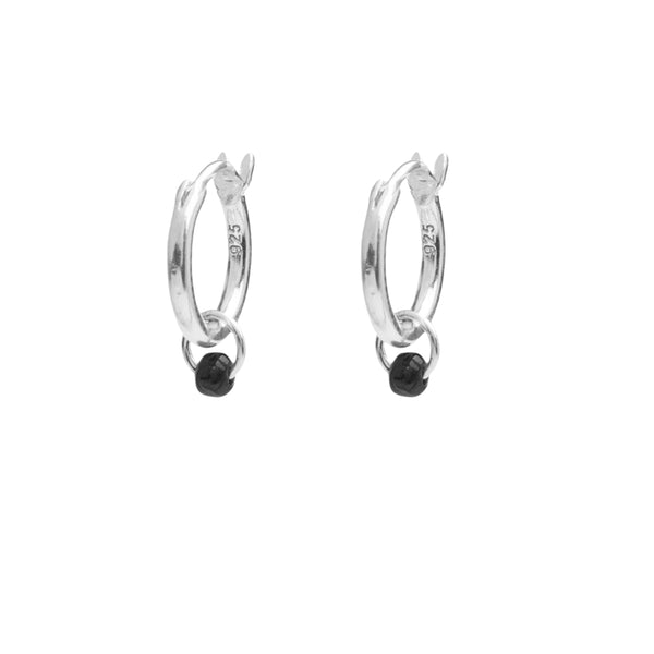 Damen Silber Perlen Ohrring mit schwarzer Perle