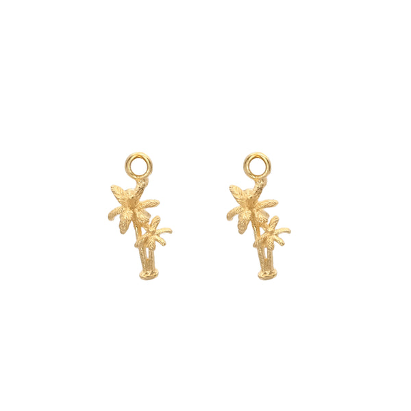 float Ohrring Anhänger Gold "Twin Palmtree"