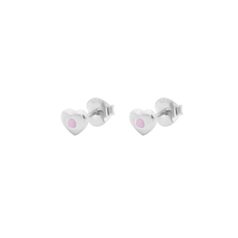 Damen Silber Ohrring Stecker Herz mit Lilaner Kugel