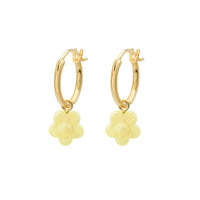 Boucle d'Oreille Fleur Float Or – Jaune