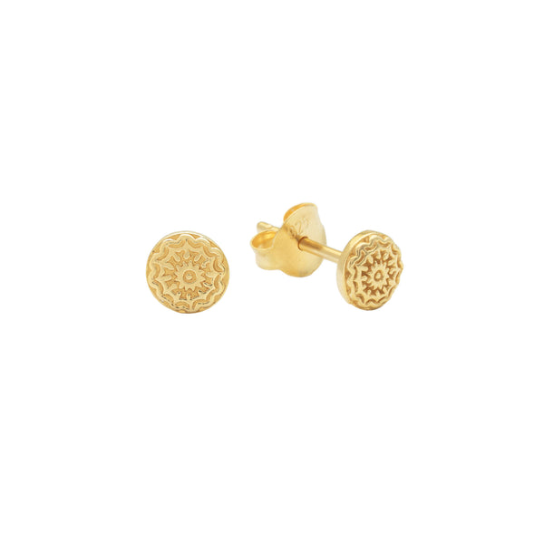Damen Gold Ohrring Stecker mit Mandala Motiv