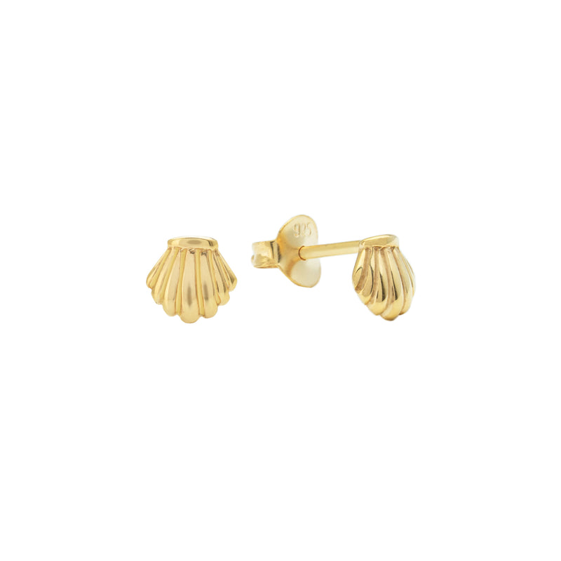 Damen Gold Ohrring Stecker mit Muschel Motiv