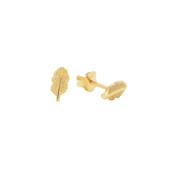 Damen Gold Ohrring Stecker mit Palmenblatt Motiv