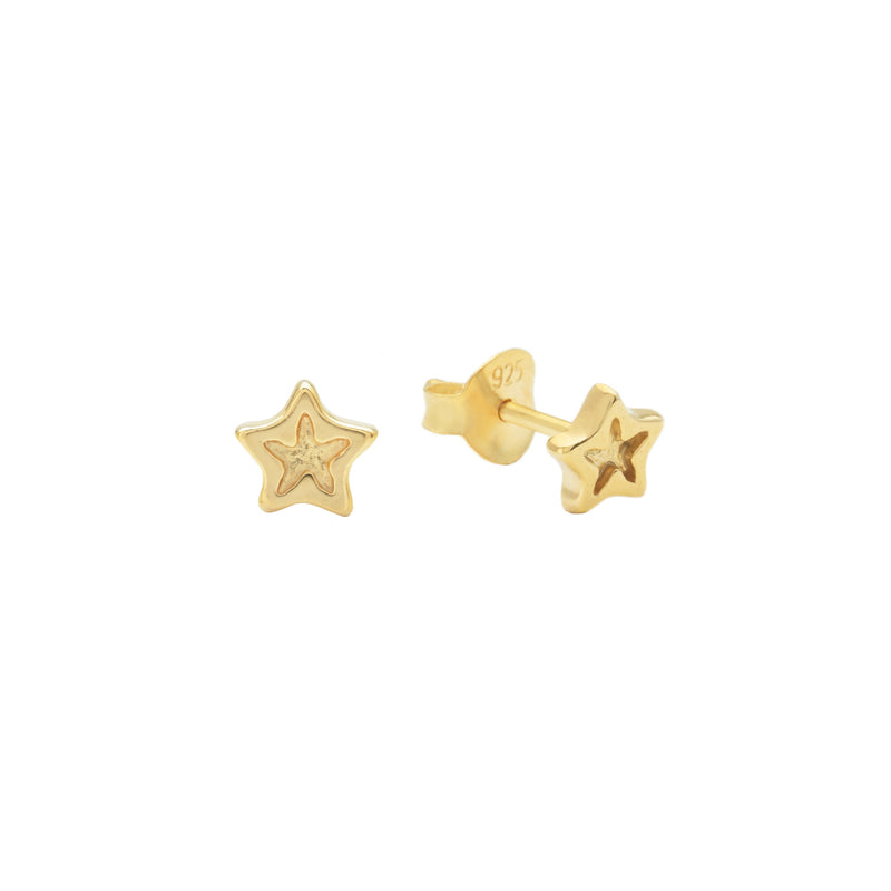 Damen Gold Ohrring Stecker mit Stern Motiv