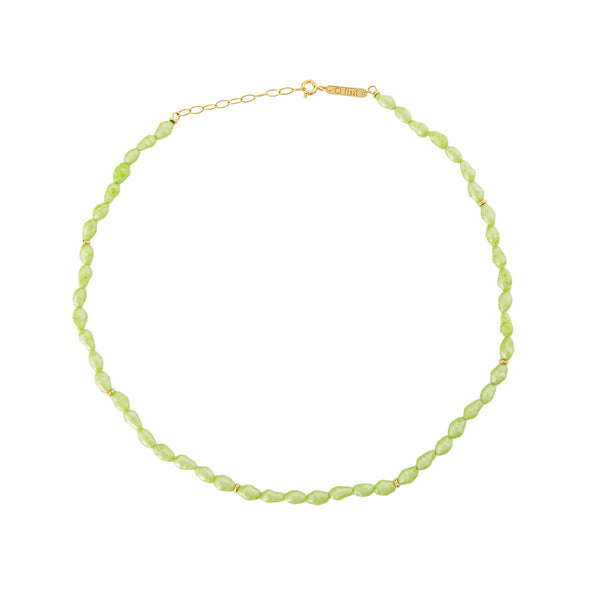 float Korallen Halskette Gold – Grün