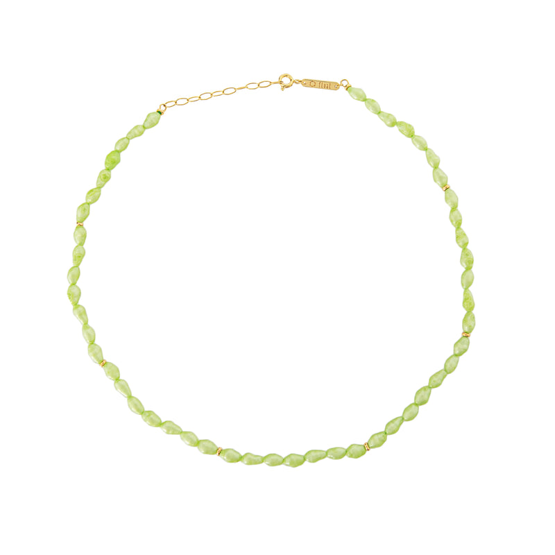 float Korallen Halskette Gold – Grün