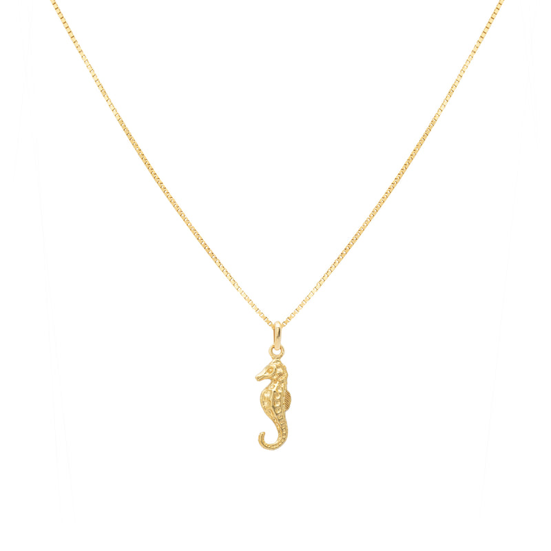 float Seepferdchen Halskette Gold