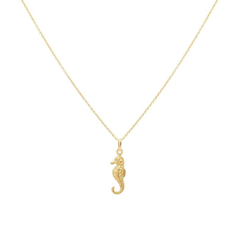float Seepferdchen Halskette Gold