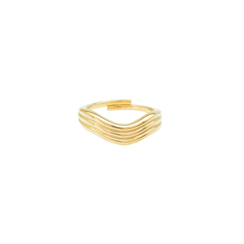 Damen Gold Ring in leicht geschwungener Form