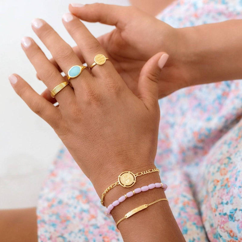 Damen Gold Ring mit Wellenmuster