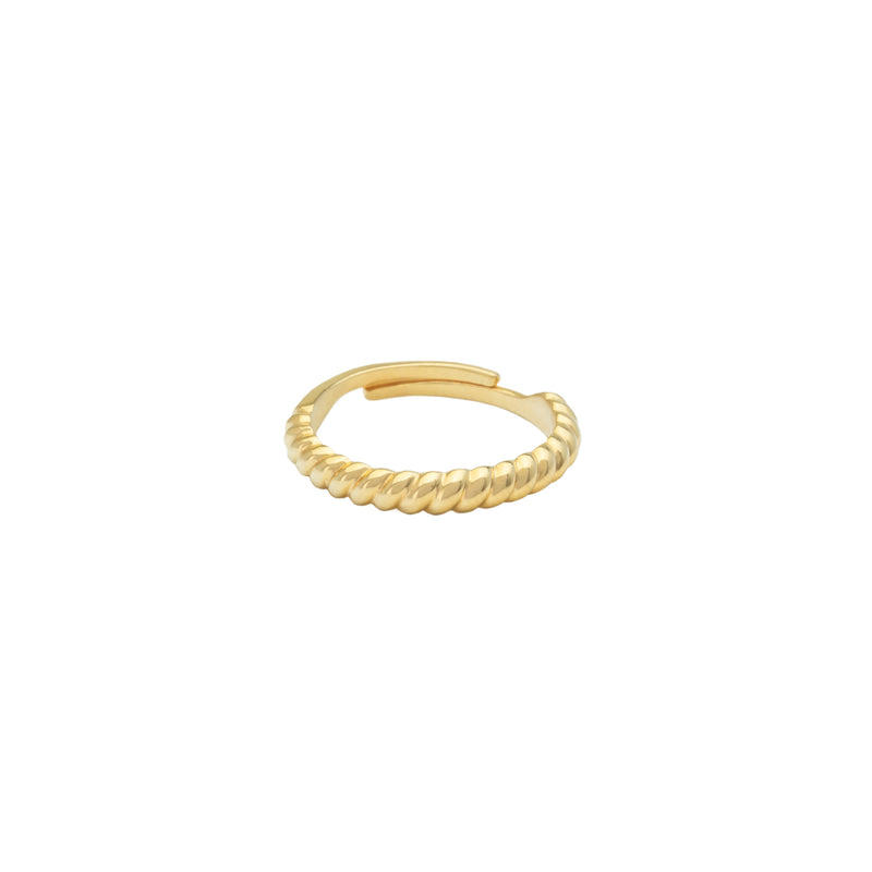 Damen Gold Ring gedrehte Vorderseite