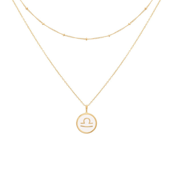 float Zodiac Necklace Gold Libra
