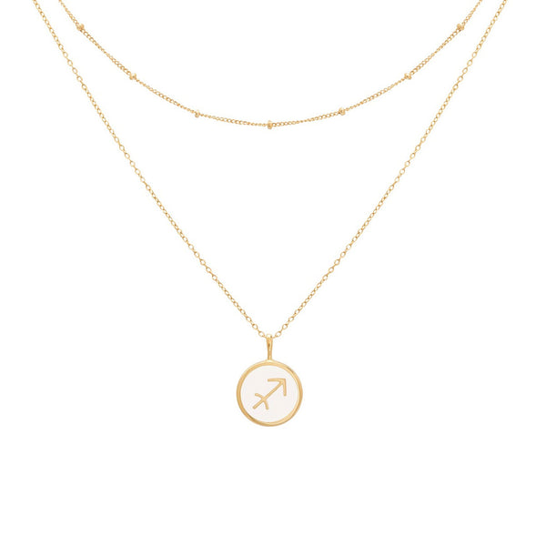 float Zodiac Necklace Gold Sagittarius