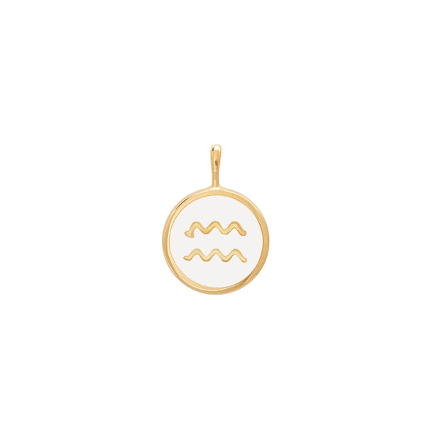 float Sternzeichen Halsketten Anhänger Gold – Wassermann