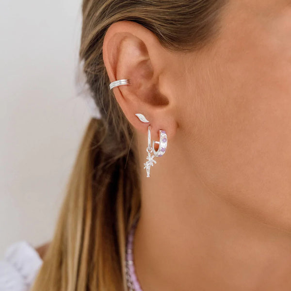 float earring pendant silver "Twin Palmtree"