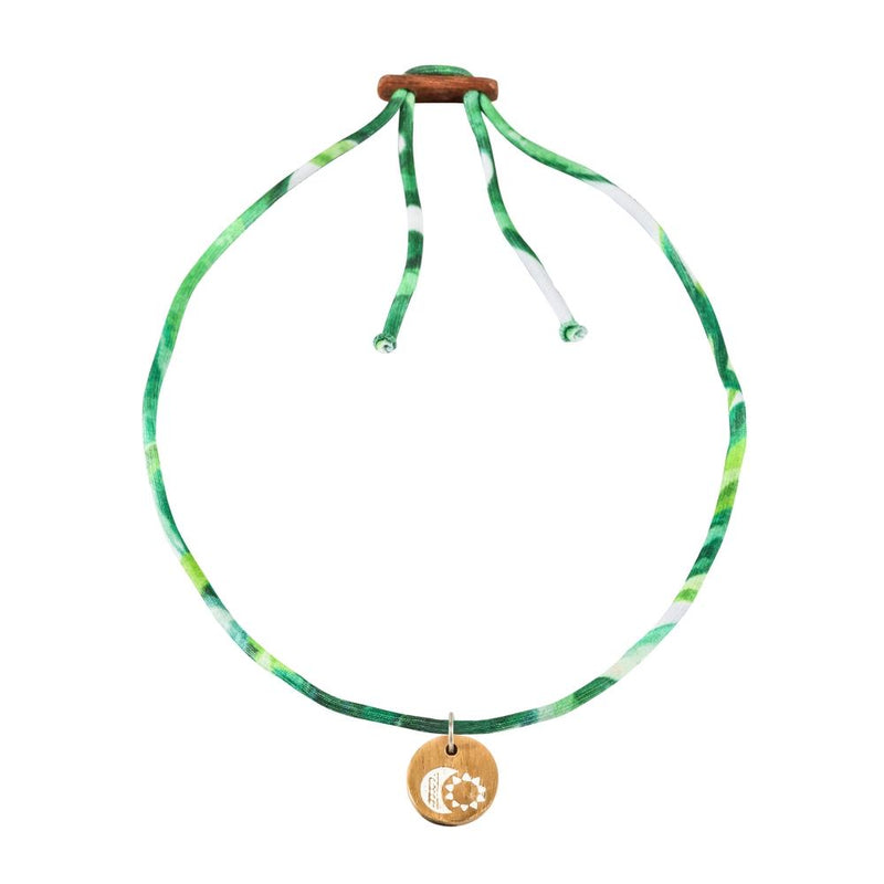 Damen Choker Halskette mit Sonne & Mond Anhänger Farbe grün