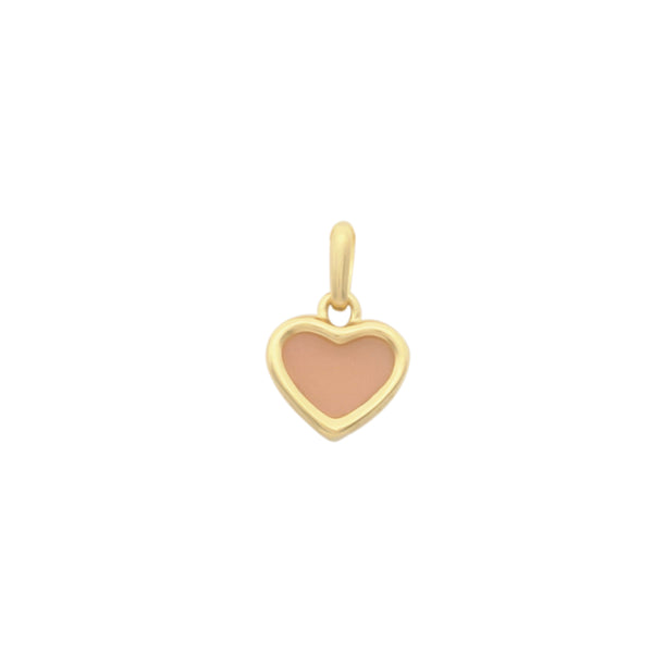 float Halsketten Anhänger Gold "Herz - Pfirsich"